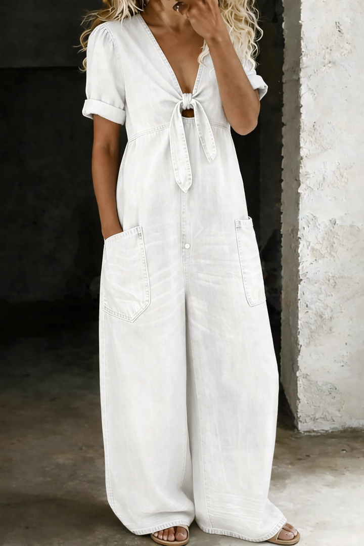 Maya™ | Combinaison denim col V