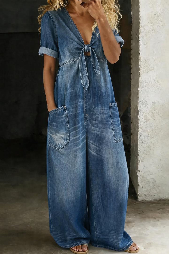 Maya™ | Combinaison denim col V