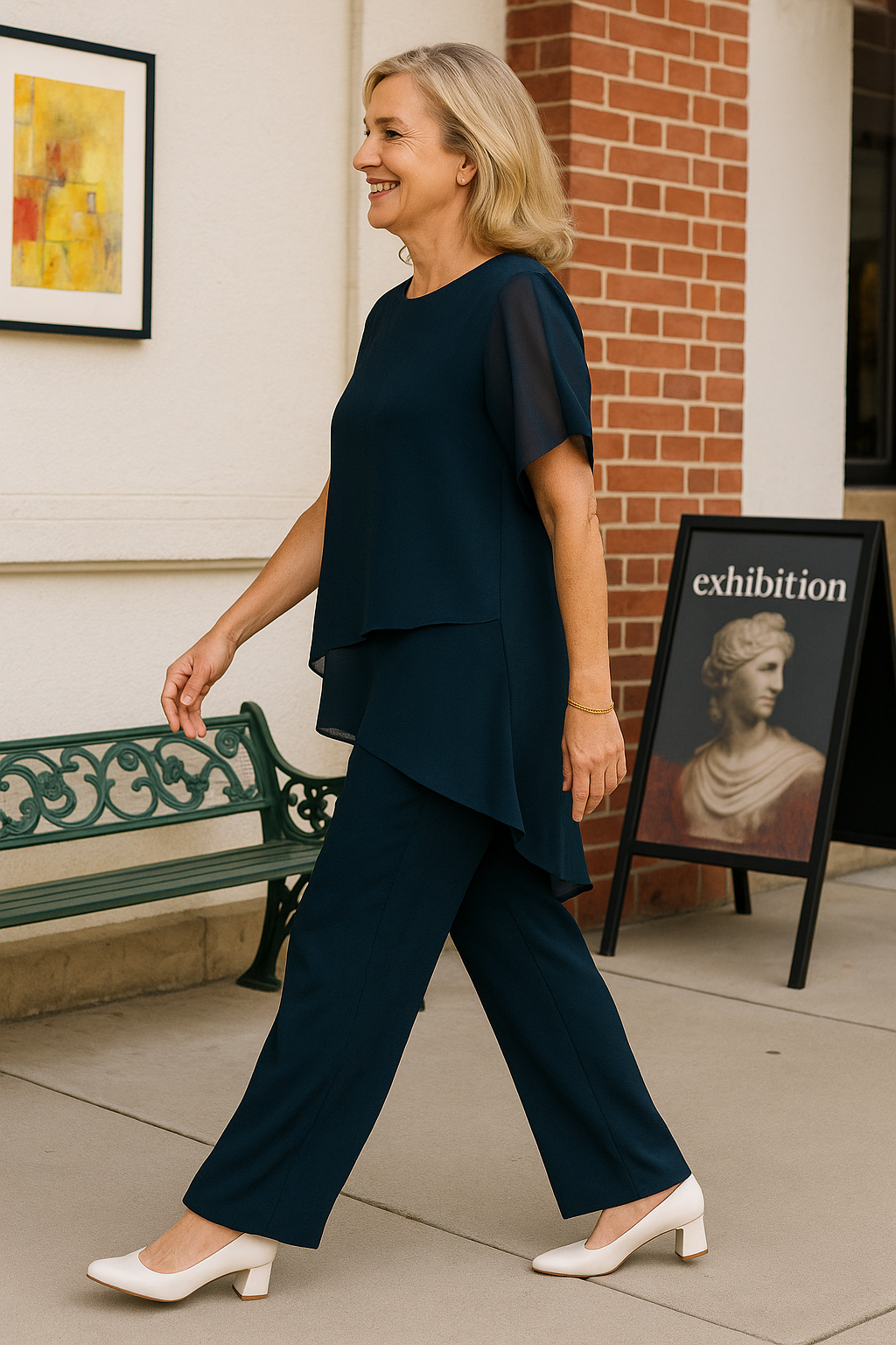 Arlette™ | Ensemble deux pièces fluide avec top en mousseline et pantalon élégant