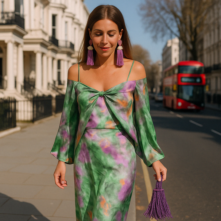 Nancy | Robe Maxi Élégante avec Écharpe Amovible