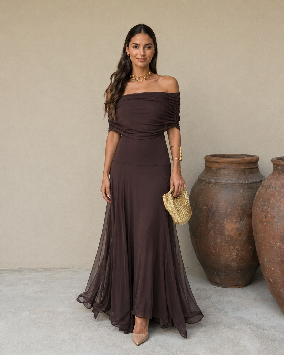 Robe Toledo en couleur marron