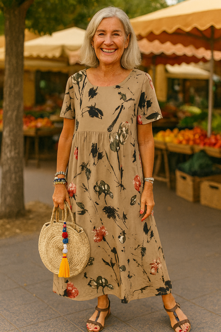 Sierra™ | Robe midi fluide à imprimé fleuri élégant