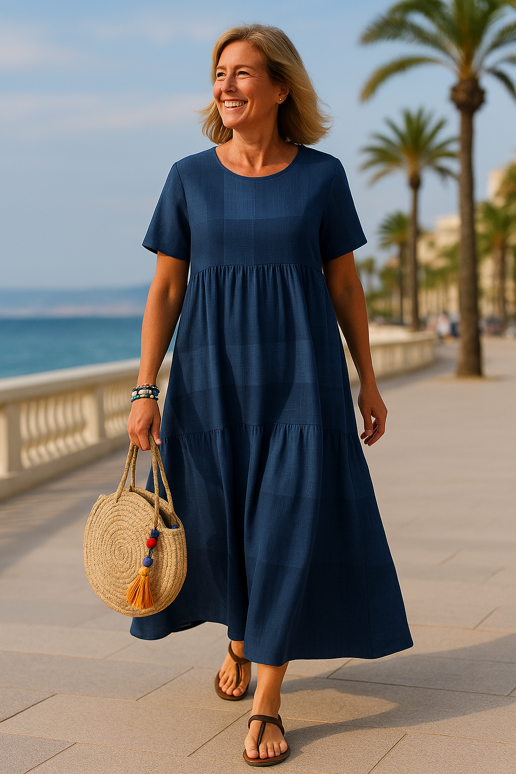 Kelsey™ | Robe midi fluide à blocs de couleurs avec coupe évasée