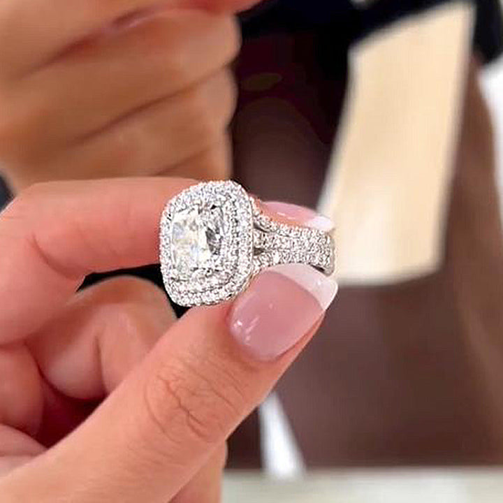 Franziska™ | Bague de fiançailles double halo
