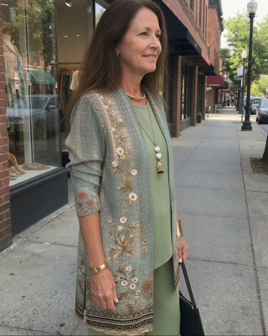 Natalie — Ensemble trois pièces à broderie florale