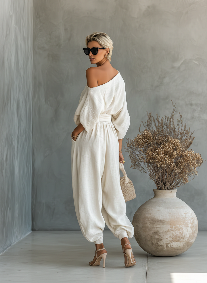 Ensemble  Haut Off-Shoulder Pantalon