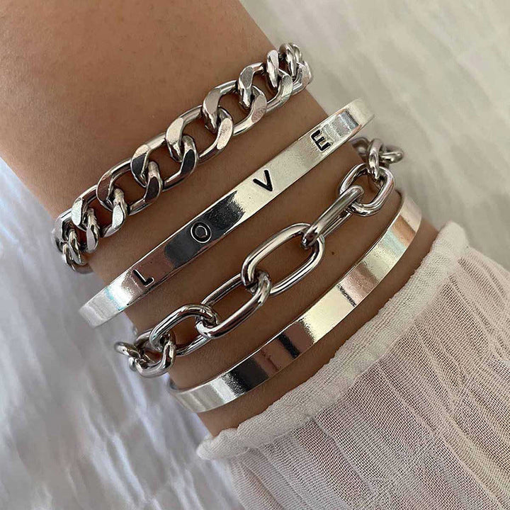 Brinley™ | Ensemble de bracelets en or blanc