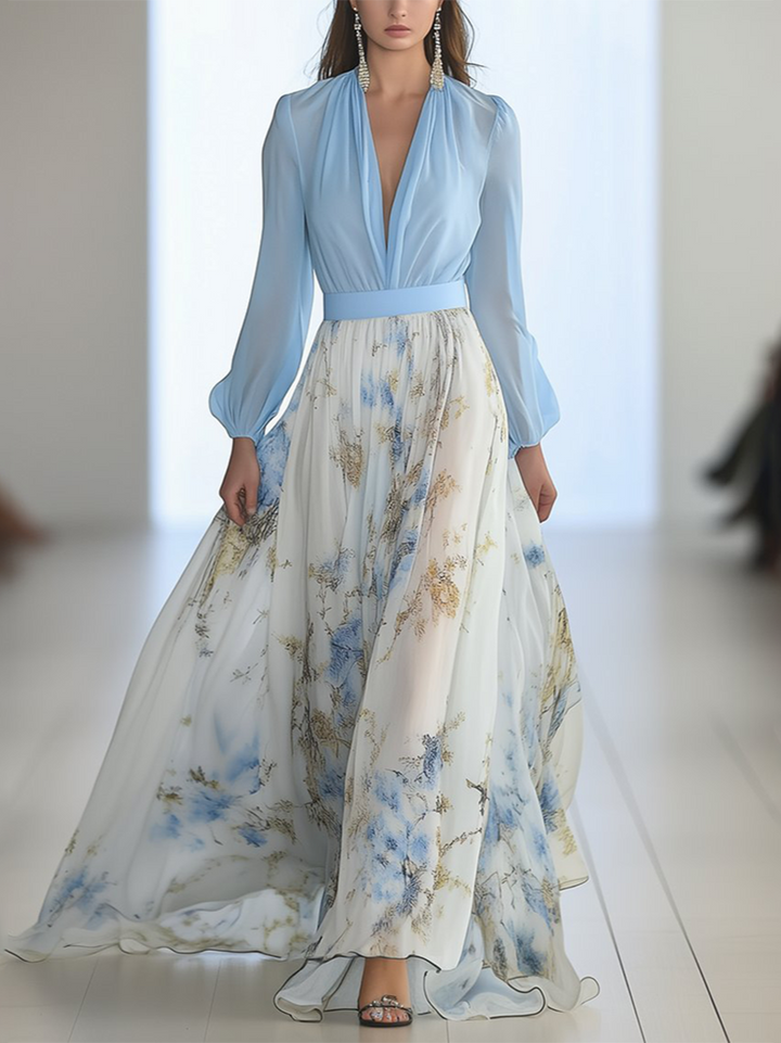Pénélope | Robe longue à fleurs