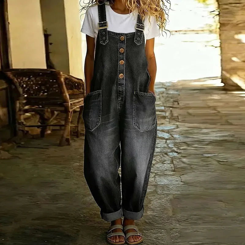 Mae™ | Salopette vintage en doux effet denim