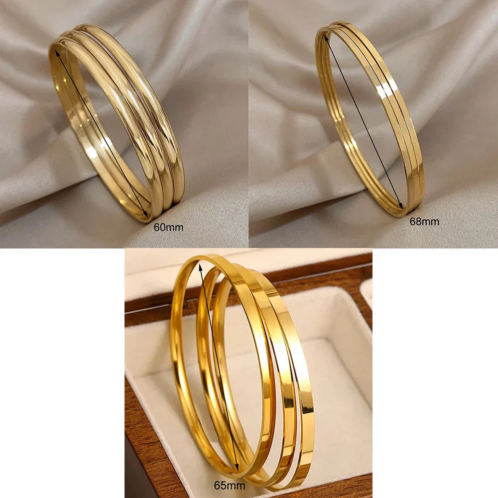 Alya™ | Ensemble de bracelets dorés en acier inoxydable