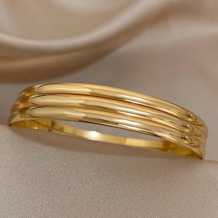 Alya™ | Ensemble de bracelets dorés en acier inoxydable