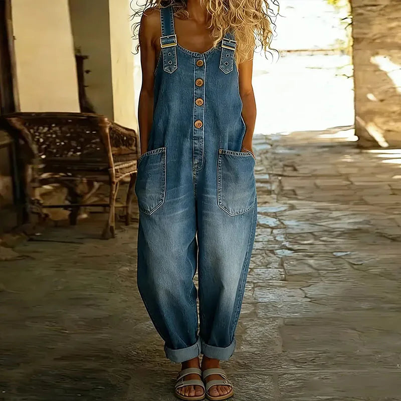 Mae™ | Salopette vintage en doux effet denim