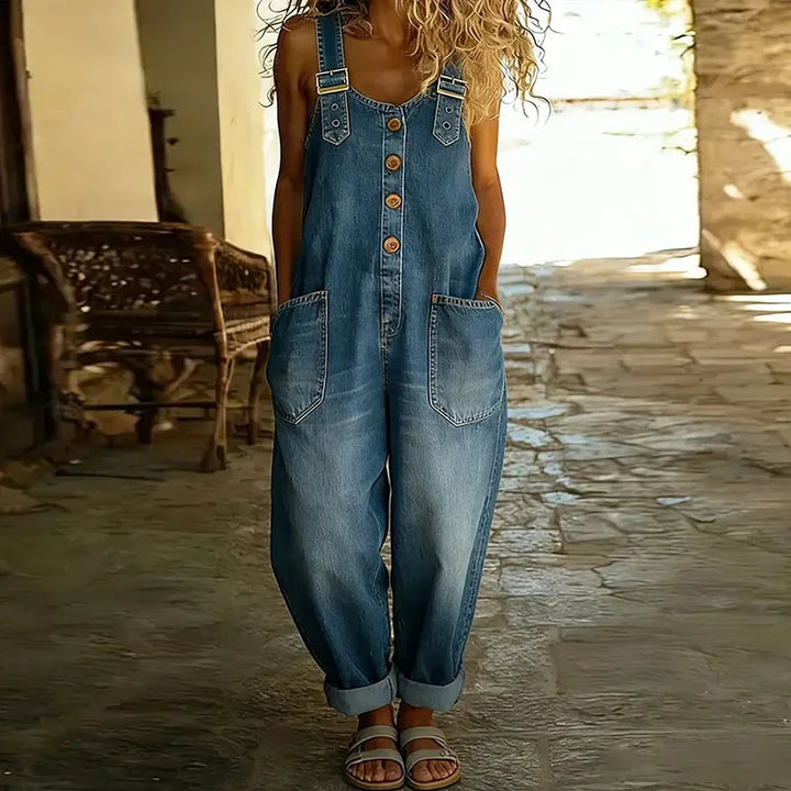 Mae™ | Salopette vintage en doux effet denim
