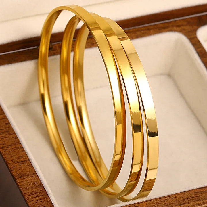 Alya™ | Ensemble de bracelets dorés en acier inoxydable