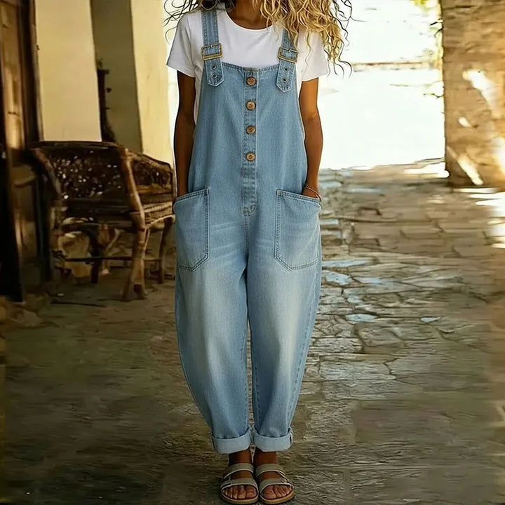 Mae™ | Salopette vintage en doux effet denim