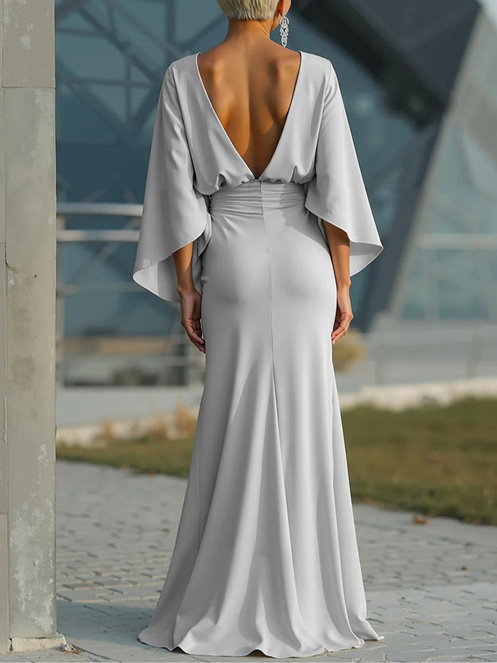 Clara | Robe élégante avec décolleté en V, dos nu et manches