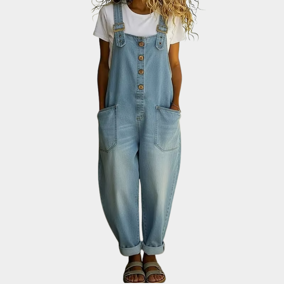 Mae™ | Salopette vintage en doux effet denim