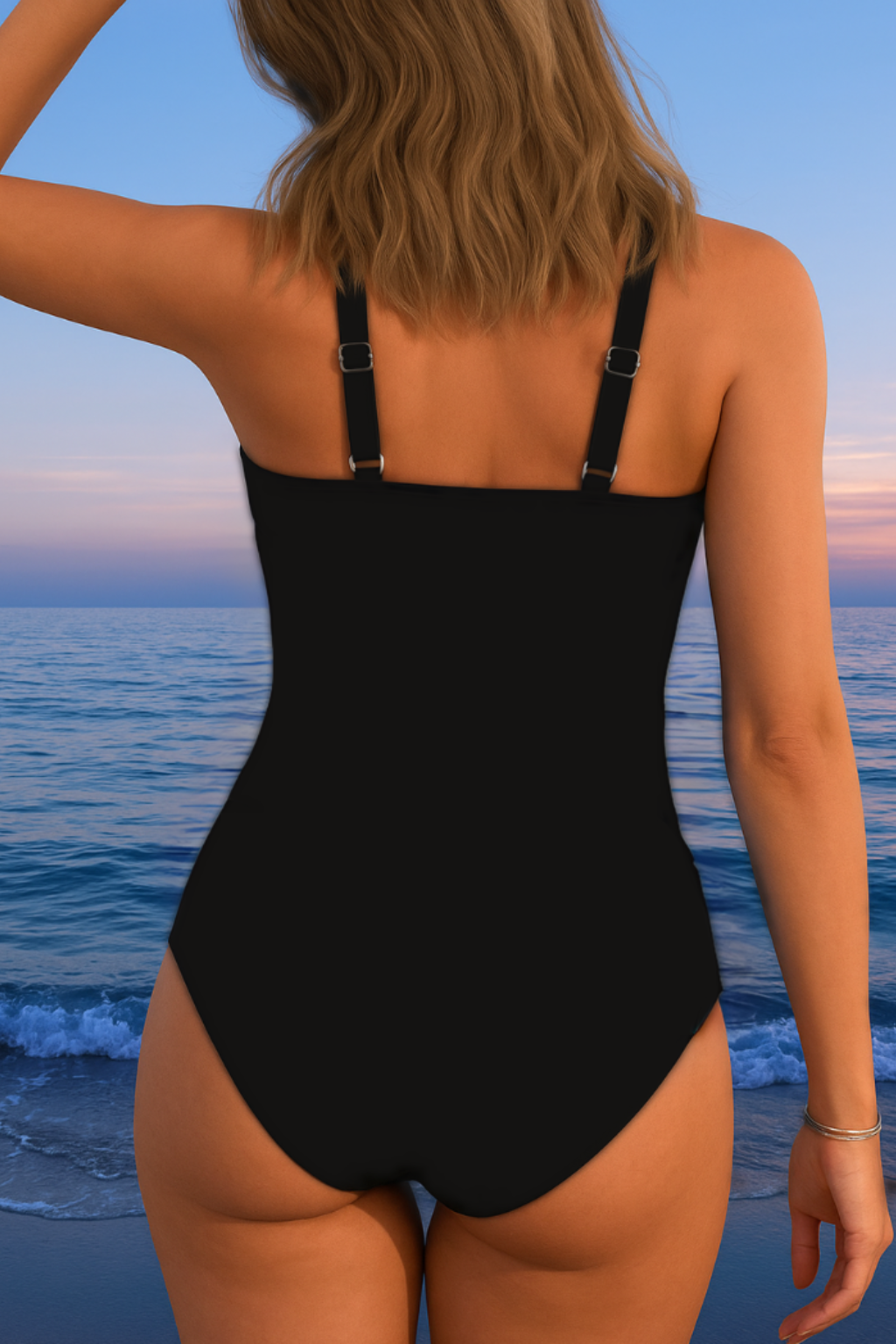 Mercedes™ | Maillot de bain de luxe avec décolleté croisé et motif multicolore