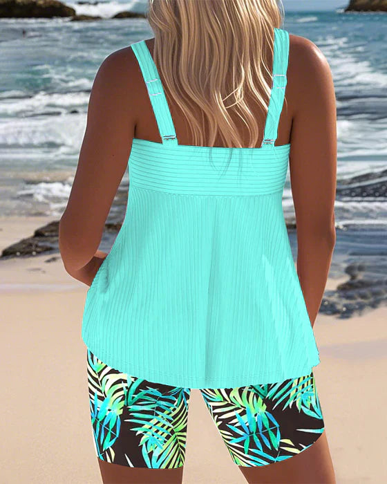 Daphne™ | Shorts de tankini en canalé brillant