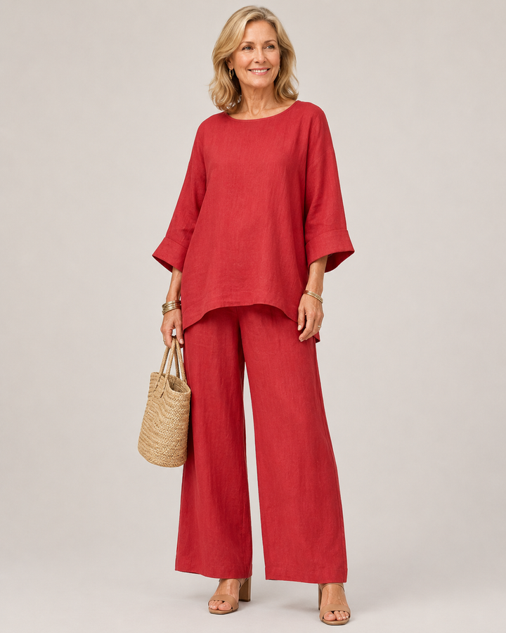 Prue | Ensemble de tunique surdimensionnée et pantalon à jambes larges