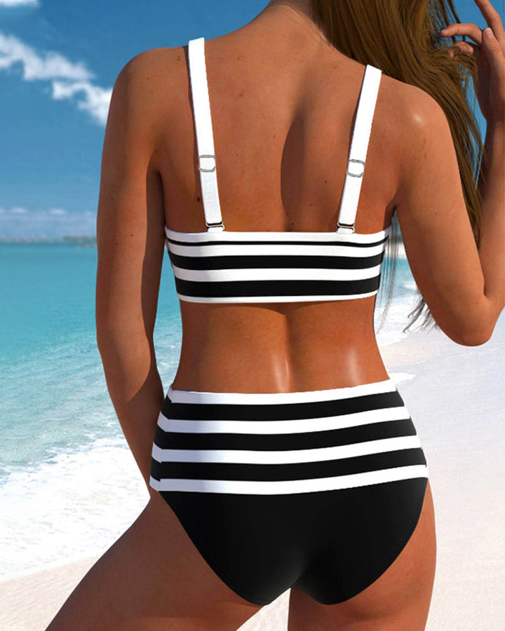 Martina™ | Bikini à rayures taille haute