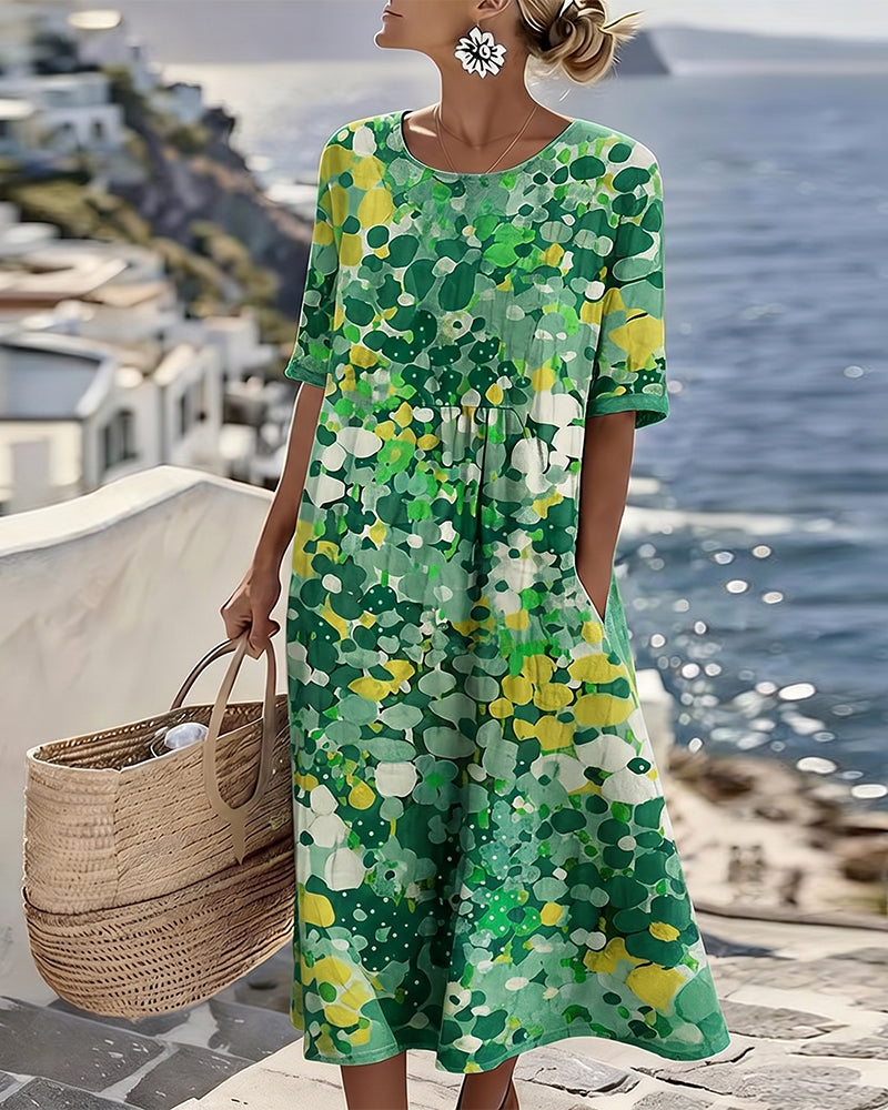 Elena | Robe midi florale fluide