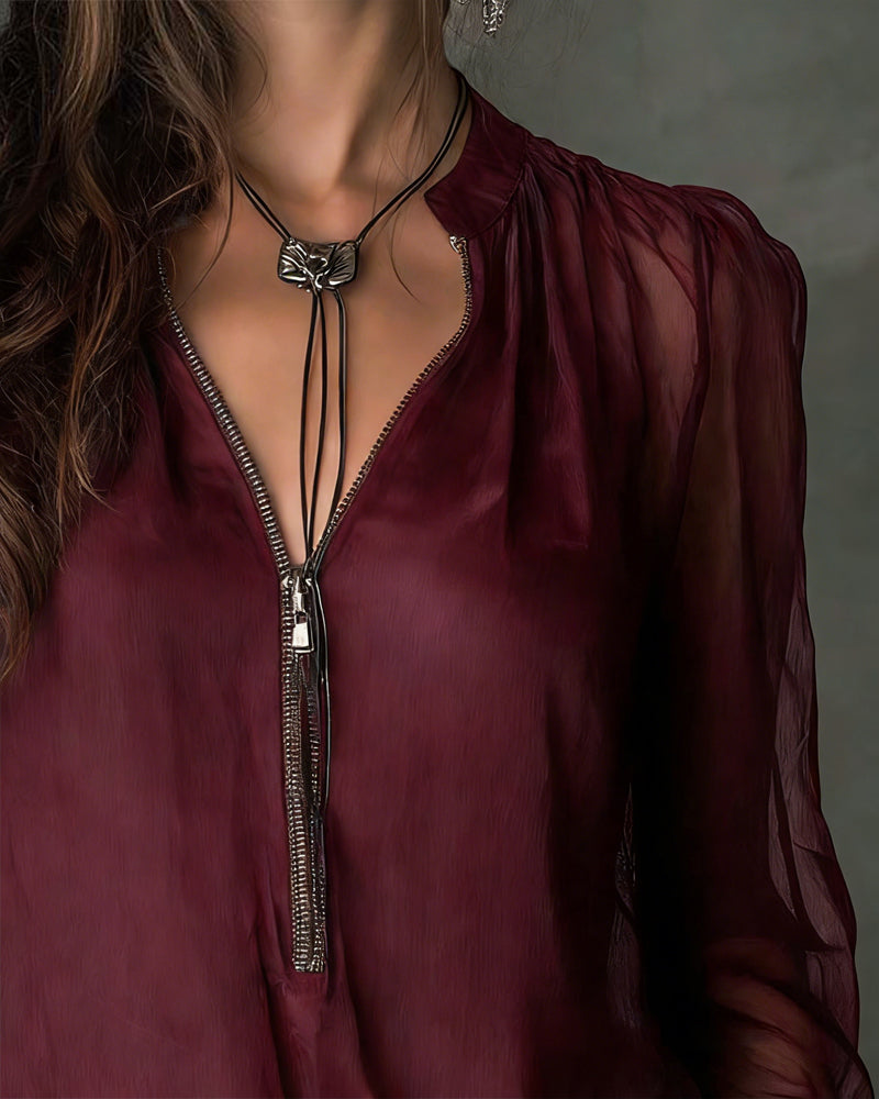 LA JACKY - BLOUSE À 1/2 ZIP