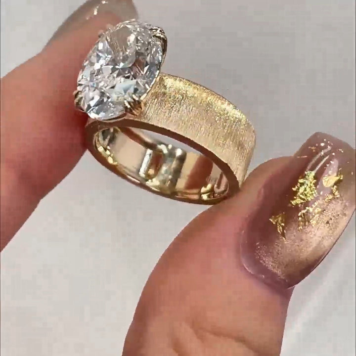 Jasmin™ | Bague de fiançailles ovale bande large