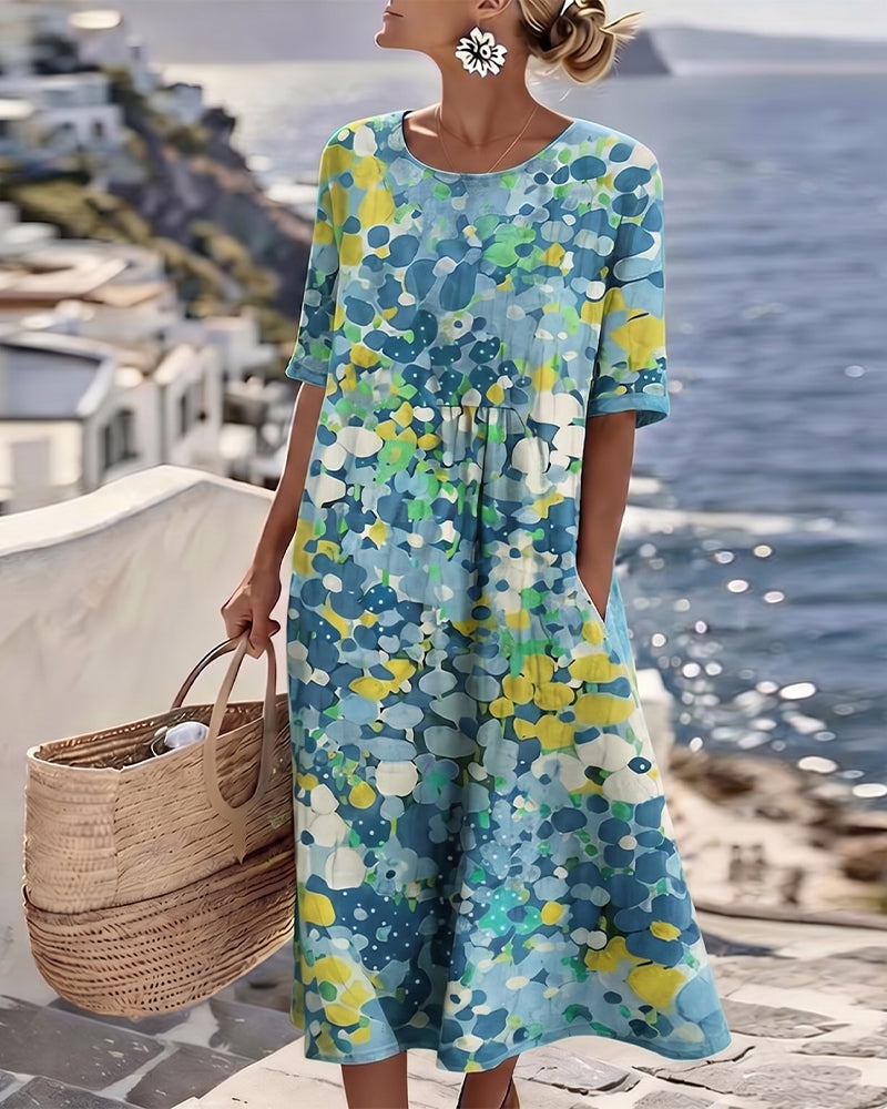 Elena | Robe midi florale fluide