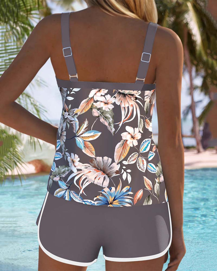 Imke™ | Tankini sans manches imprimé avec décolleté en U