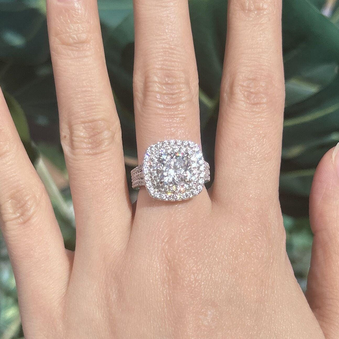 Franziska™ | Bague de fiançailles double halo