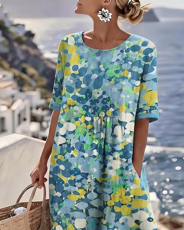 Elena | Robe midi florale fluide