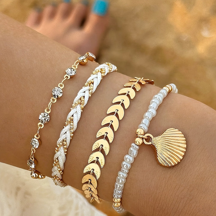 Heloise™ | Ensemble de bracelets coquillages et tressés