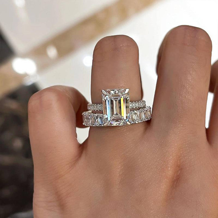 Émeraude™ | Ensemble de bagues de mariage taille émeraude