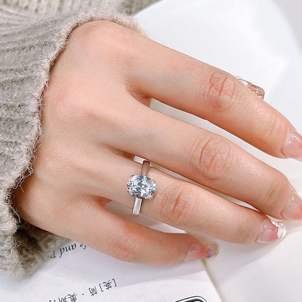 Birgit™ | Bague de fiançailles ovale bande fine