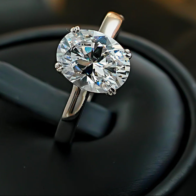Birgit™ | Bague de fiançailles ovale bande fine