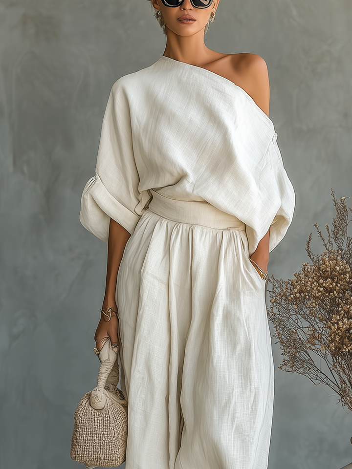 Ensemble  Haut Off-Shoulder Pantalon