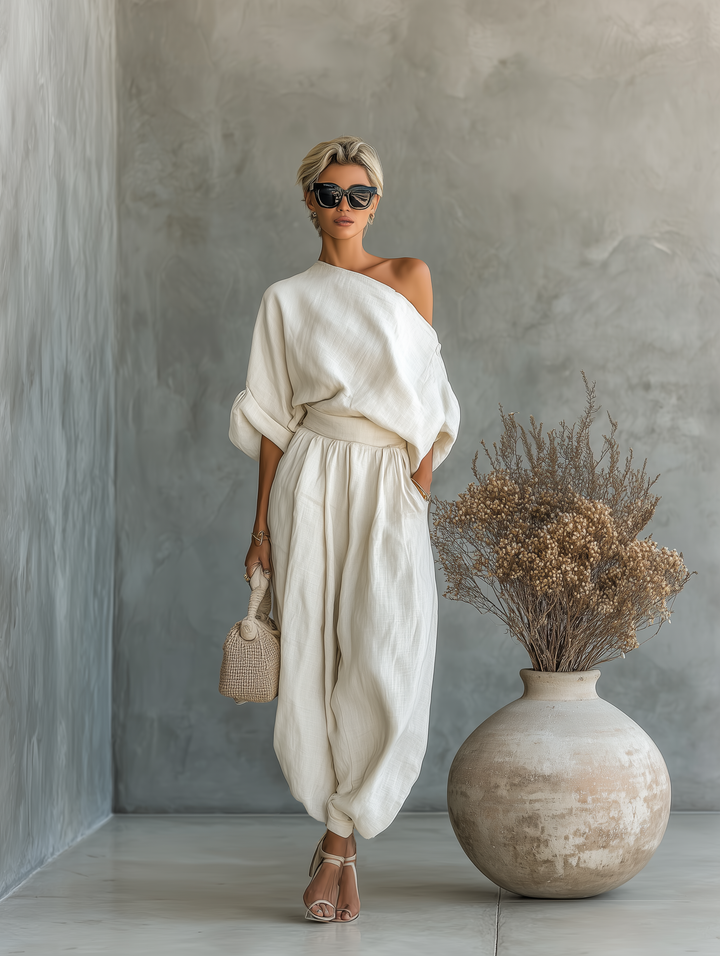 Ensemble  Haut Off-Shoulder Pantalon