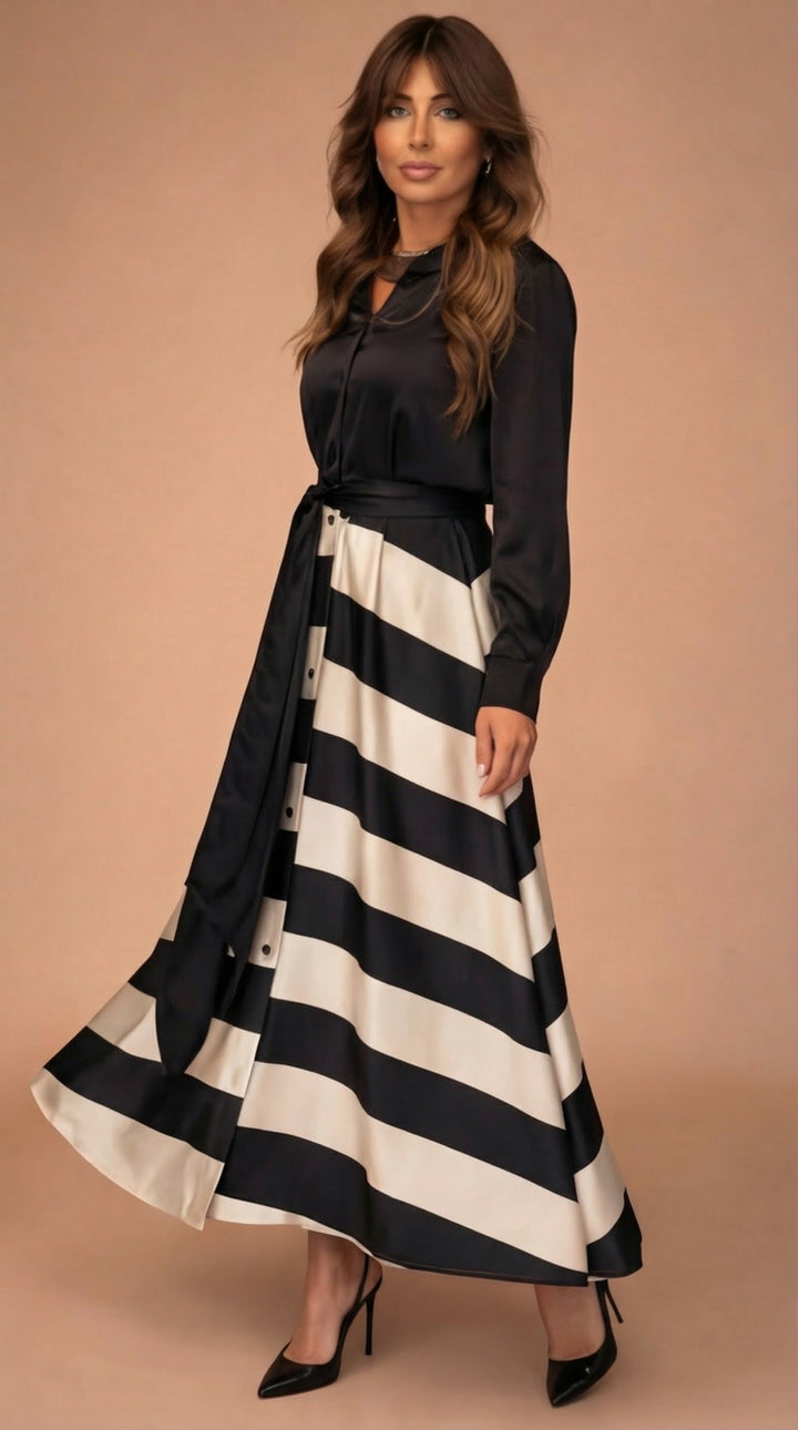 Mila | Robe longue rayée