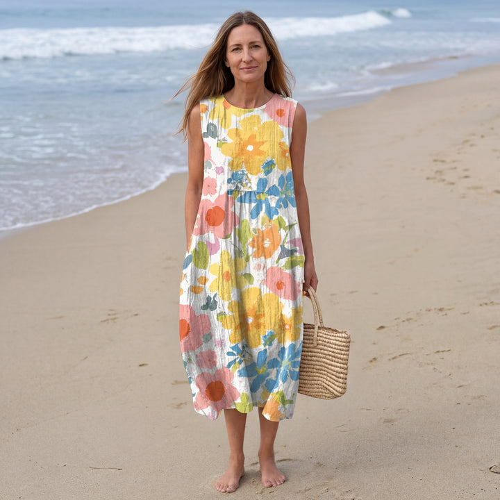 Robe midi Ella™ à fleurs pastel