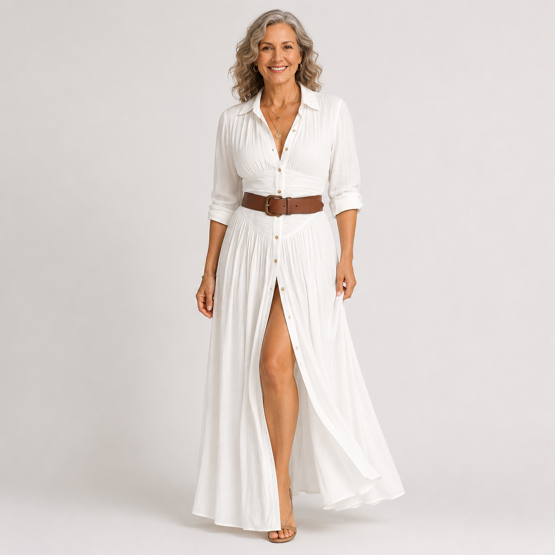 Lelivilia™ | Robe Maxi Longue avec Col Noté
