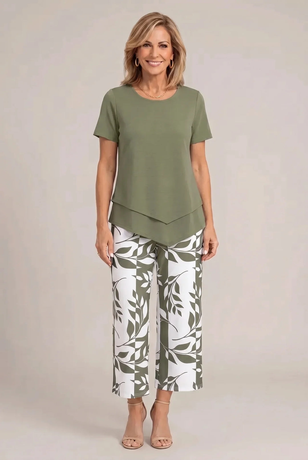 Virellea - Ensemble Ajusté à Deux Pièces avec Pantalon Large
