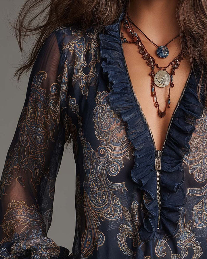 LA KIM - BLOUSE À 1/2 ZIP