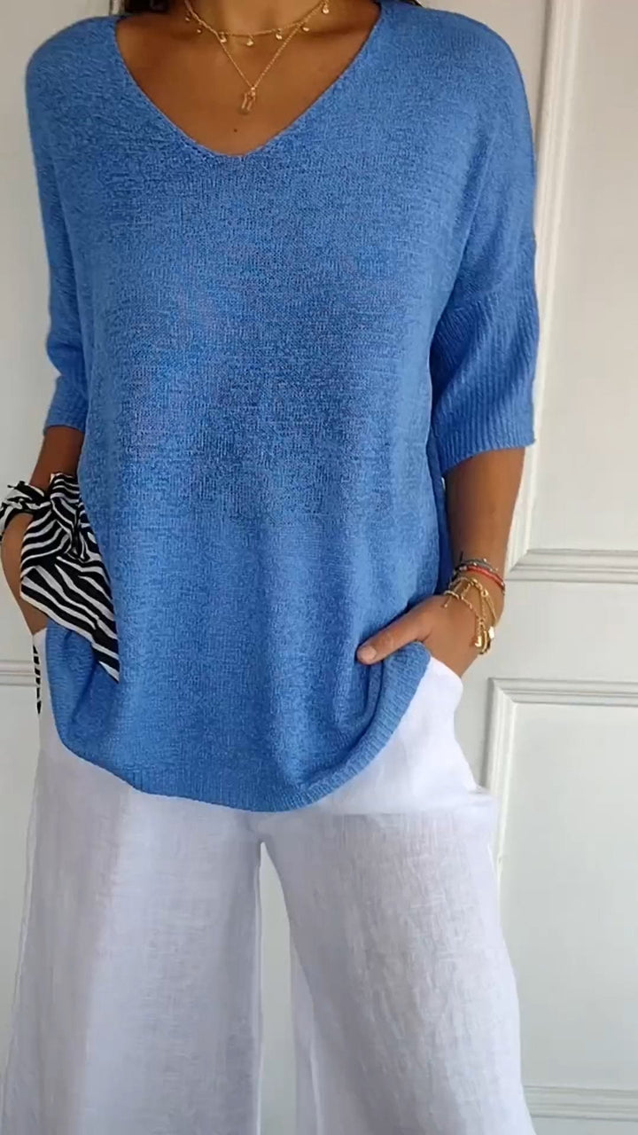 Anna - Top en tricot avec décolleté en V