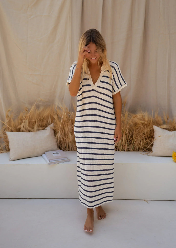 Sophia™ | Robe d'été tricotée rayée