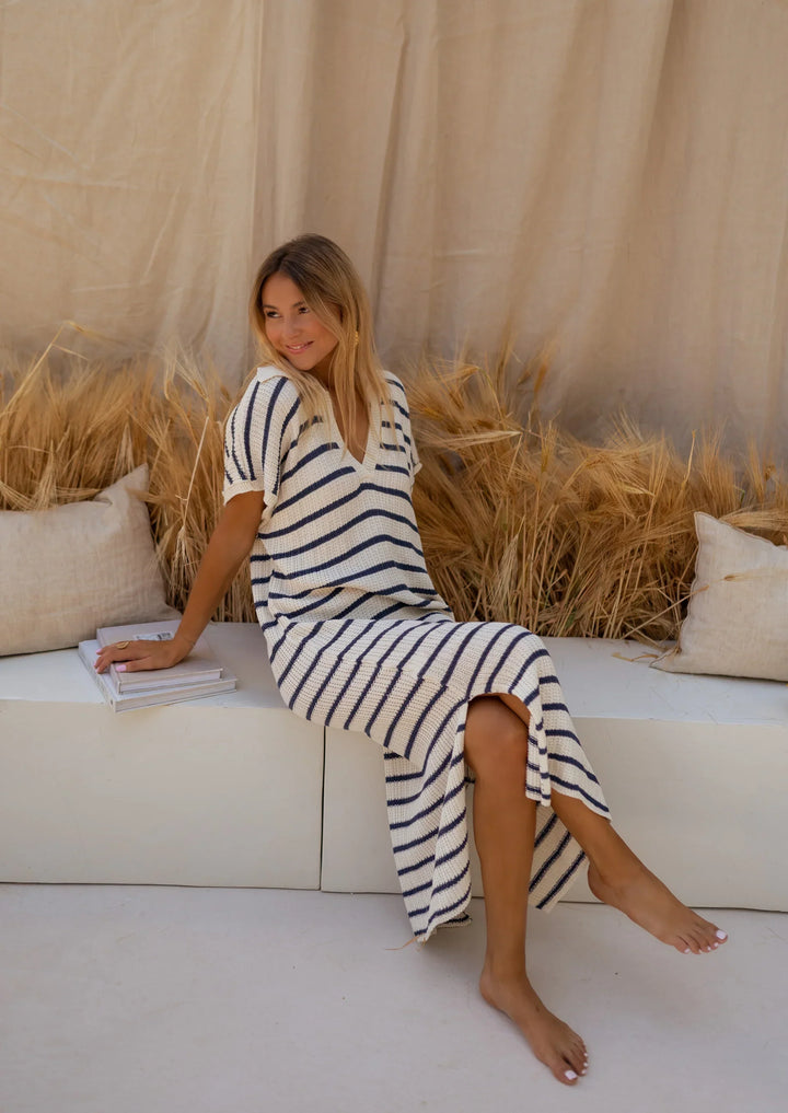 Sophia™ | Robe d'été tricotée rayée