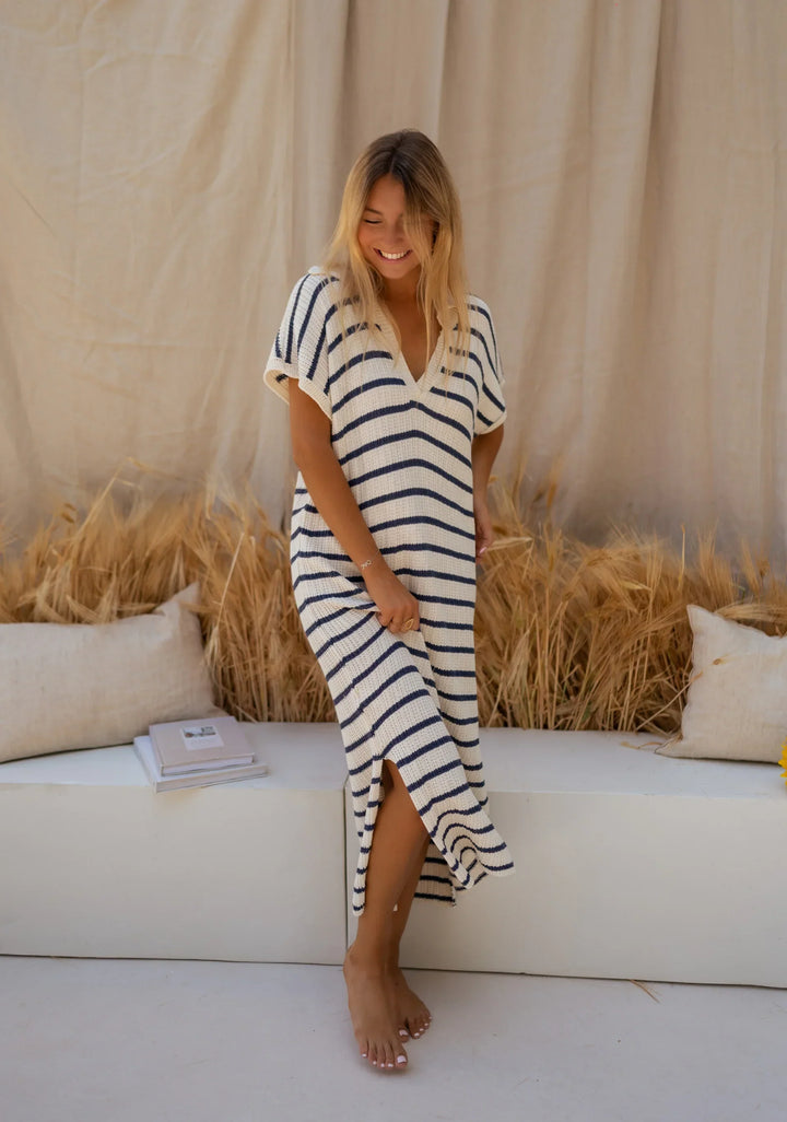 Sophia™ | Robe d'été tricotée rayée