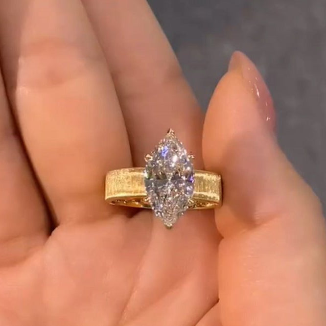 Verena™ | Bague de fiançailles marquise bande large