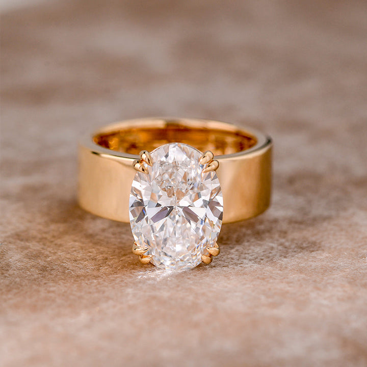 Jasmin™ | Bague de fiançailles ovale bande large